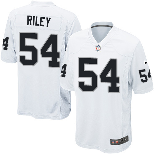 Men's Game Perry Riley Nike Jersey White Road - #54 NFL Oakland Raiders